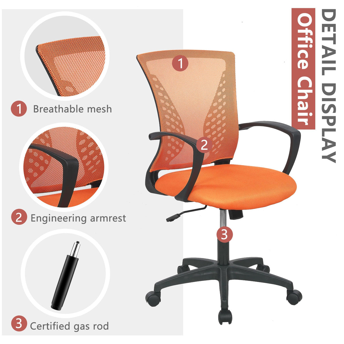 Orange Ergonomic Mesh Gaming Chair B144