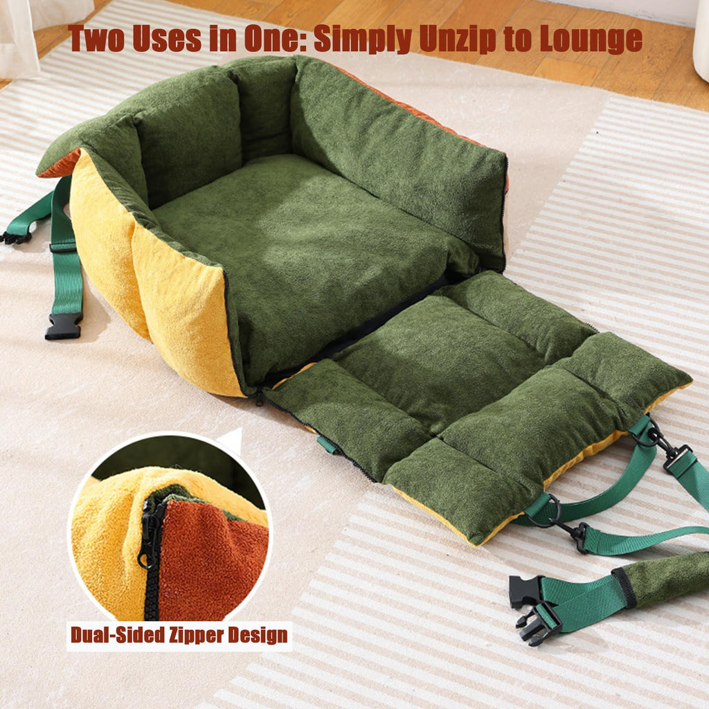 2-in-1 Elevated Dog Car Seat Q820