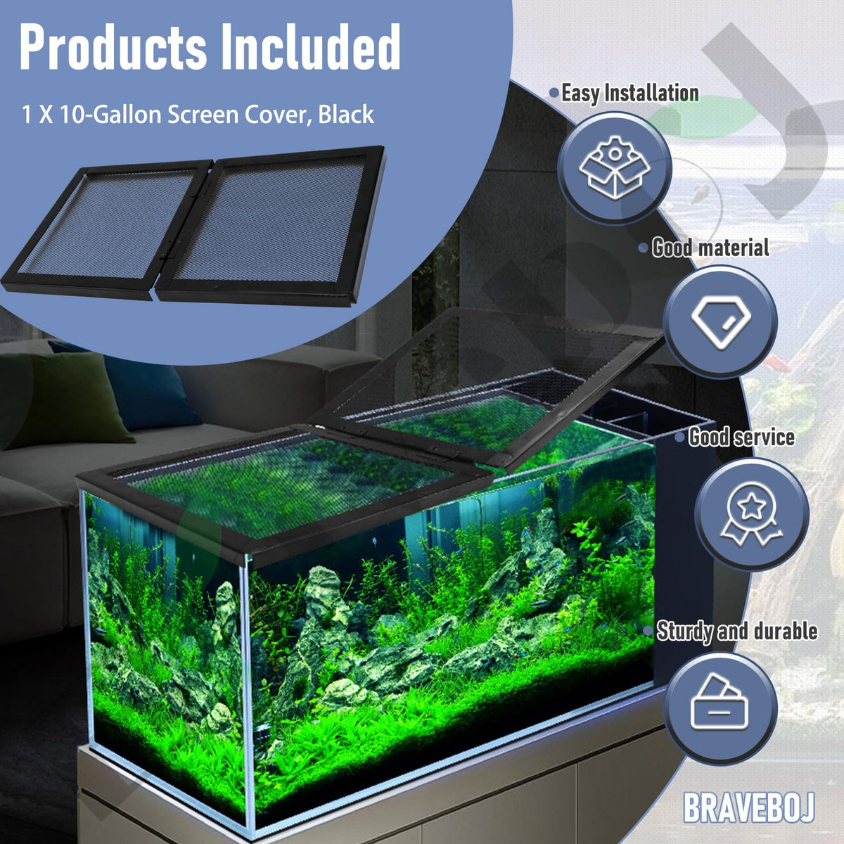 10-Gallon Screen Cover for Aquariums and Glass Tanks H471