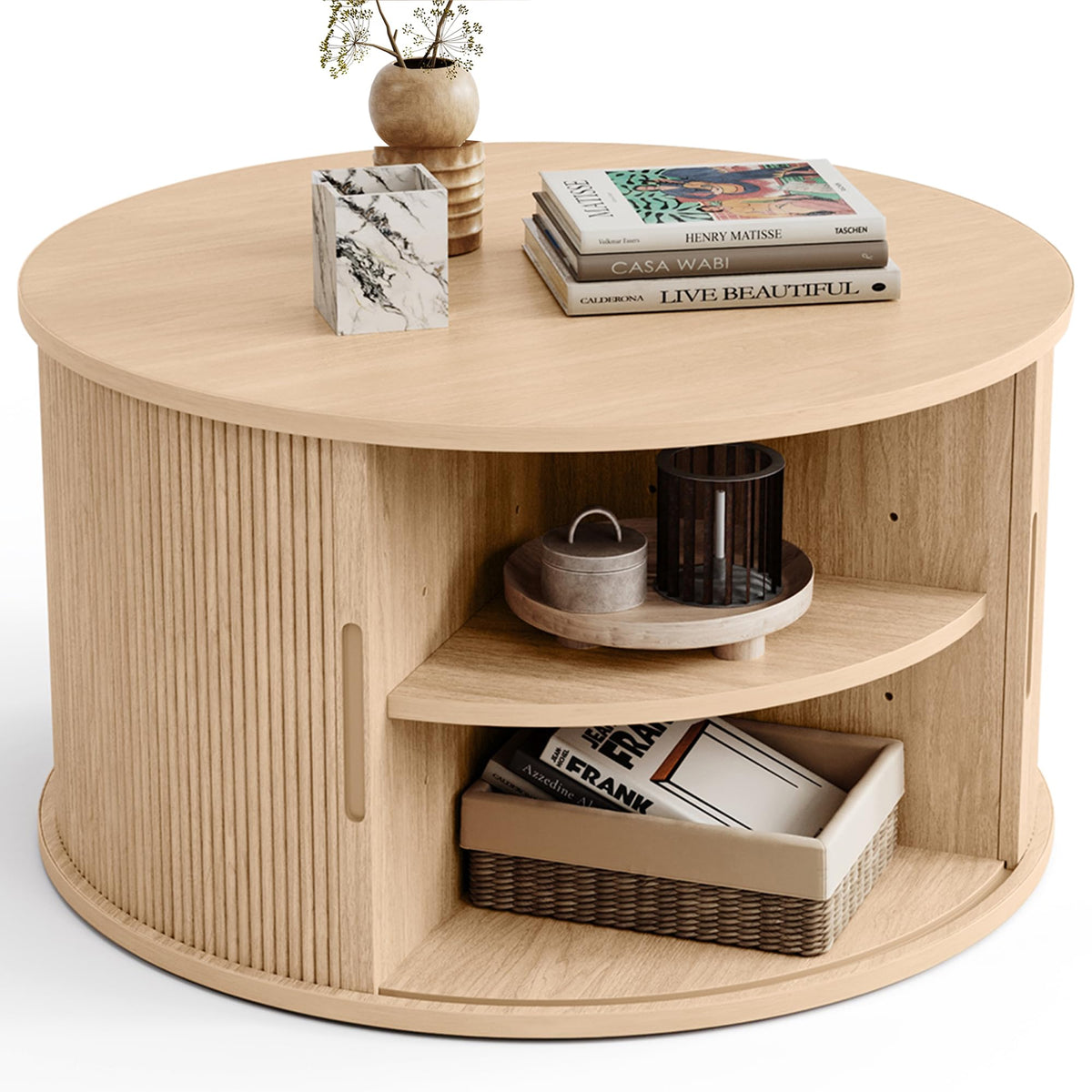 Round Coffee Table with Storage U221398