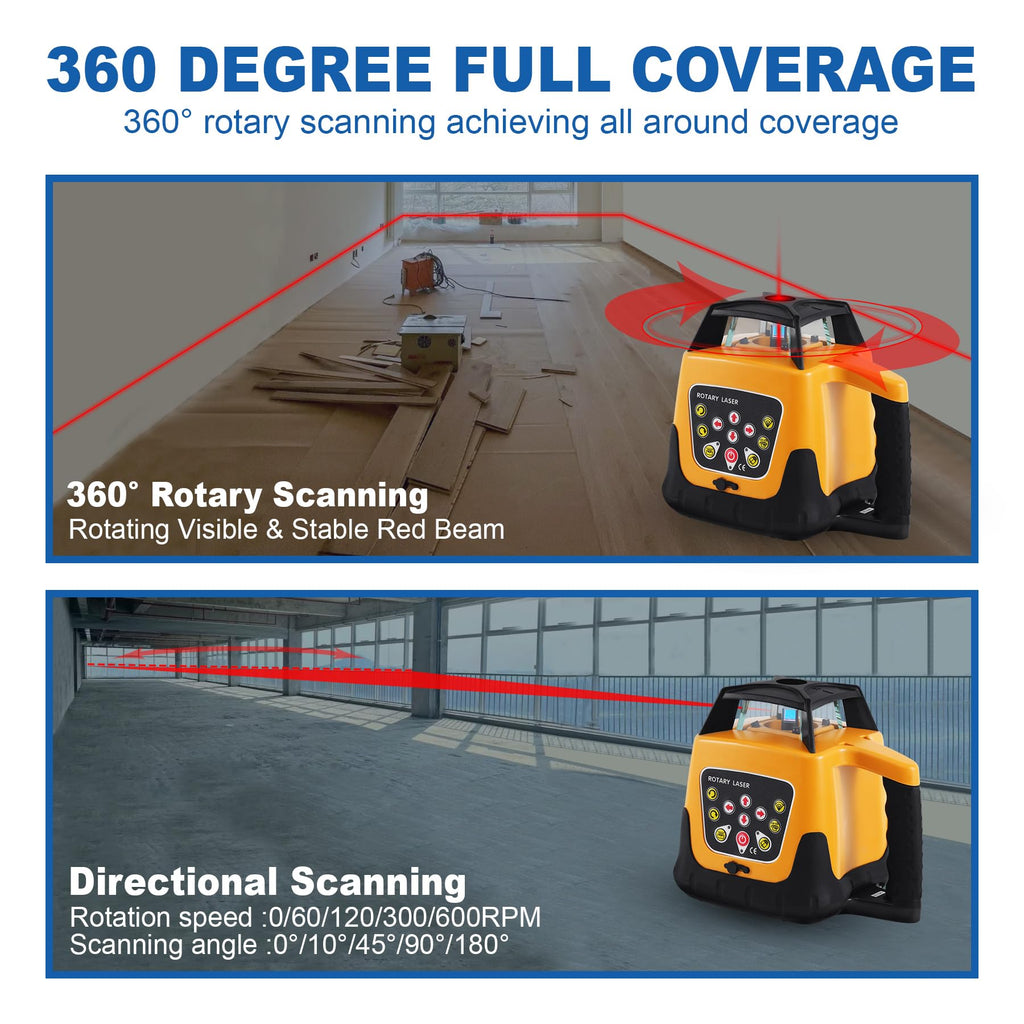 Red Beam Rotary Laser Level Kit with Tripod C9049
