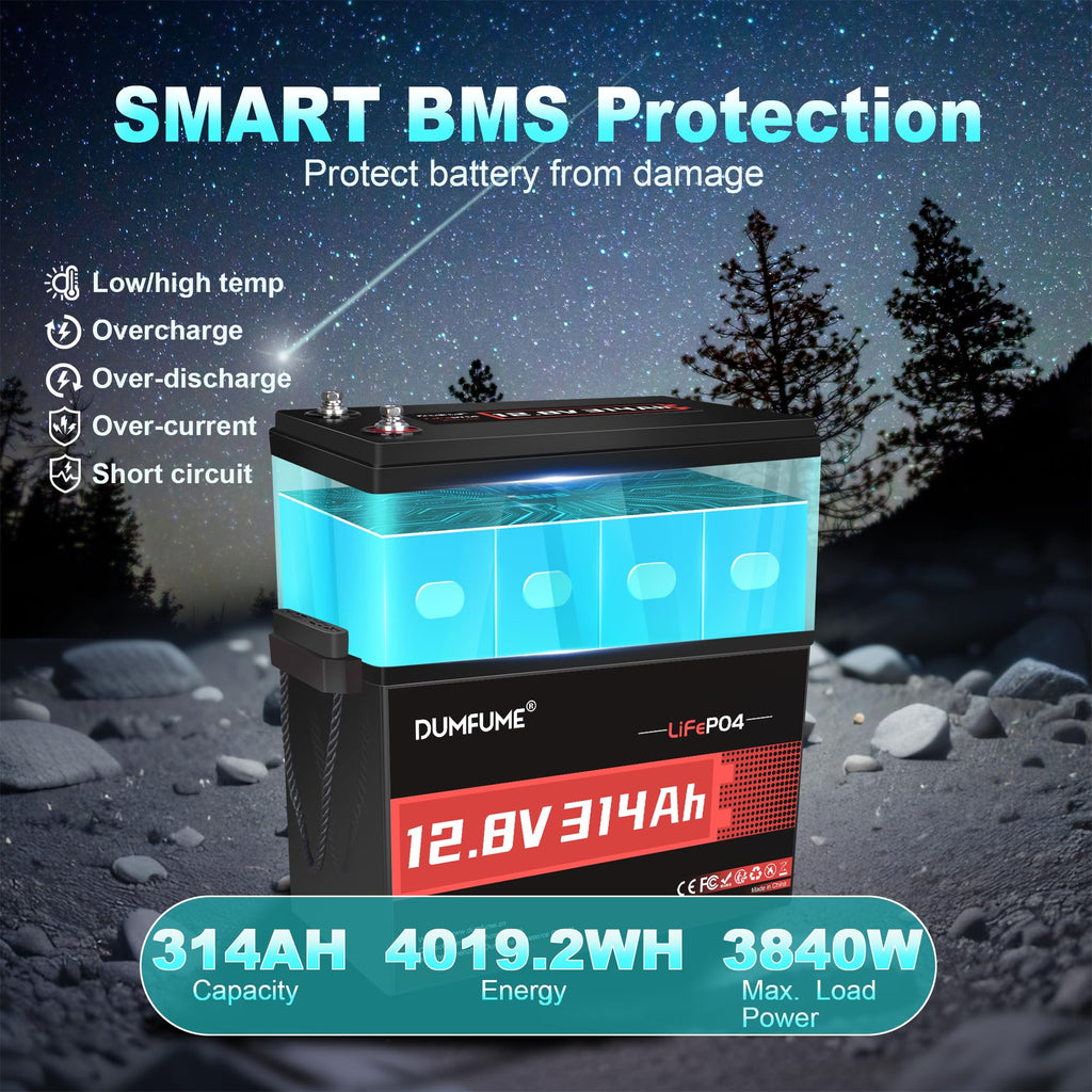 12V 300Ah LiFePO4 Battery 200A BMS P58008