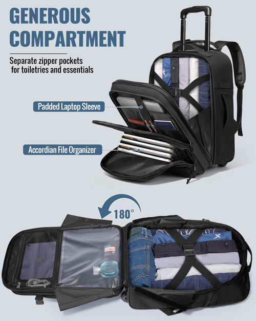 17 Inch Rolling Tactical Laptop Backpack with Wheels J836207