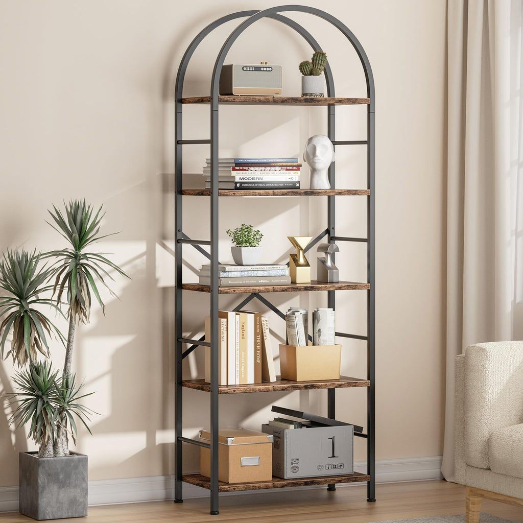 5 Tier Brown Bookshelf M967