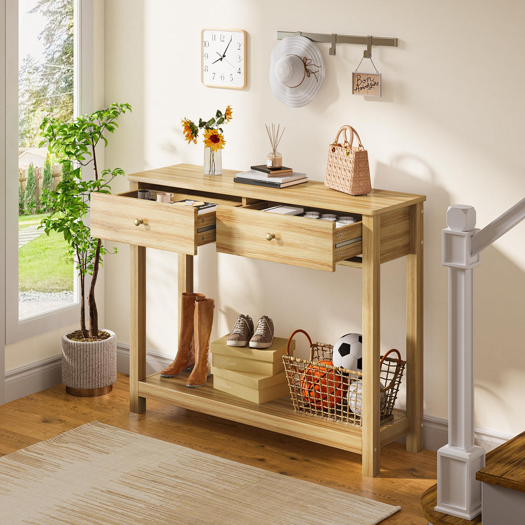 2 Drawer Oak Console Table A8839