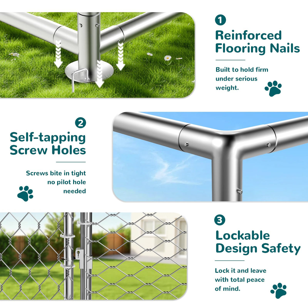 10x10 FT Outdoor Dog Kennel with Roof I2448