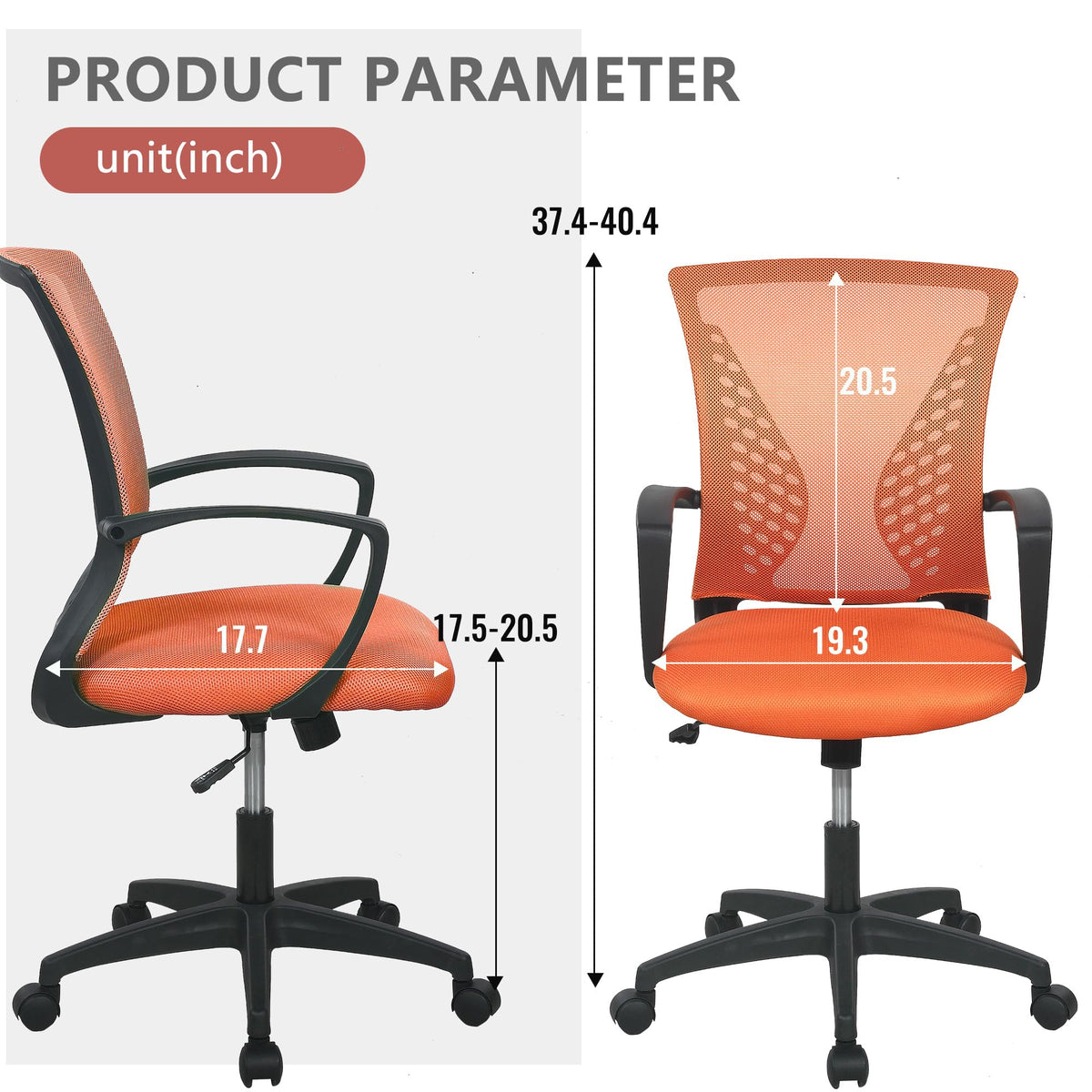 Orange Ergonomic Mesh Gaming Chair B144