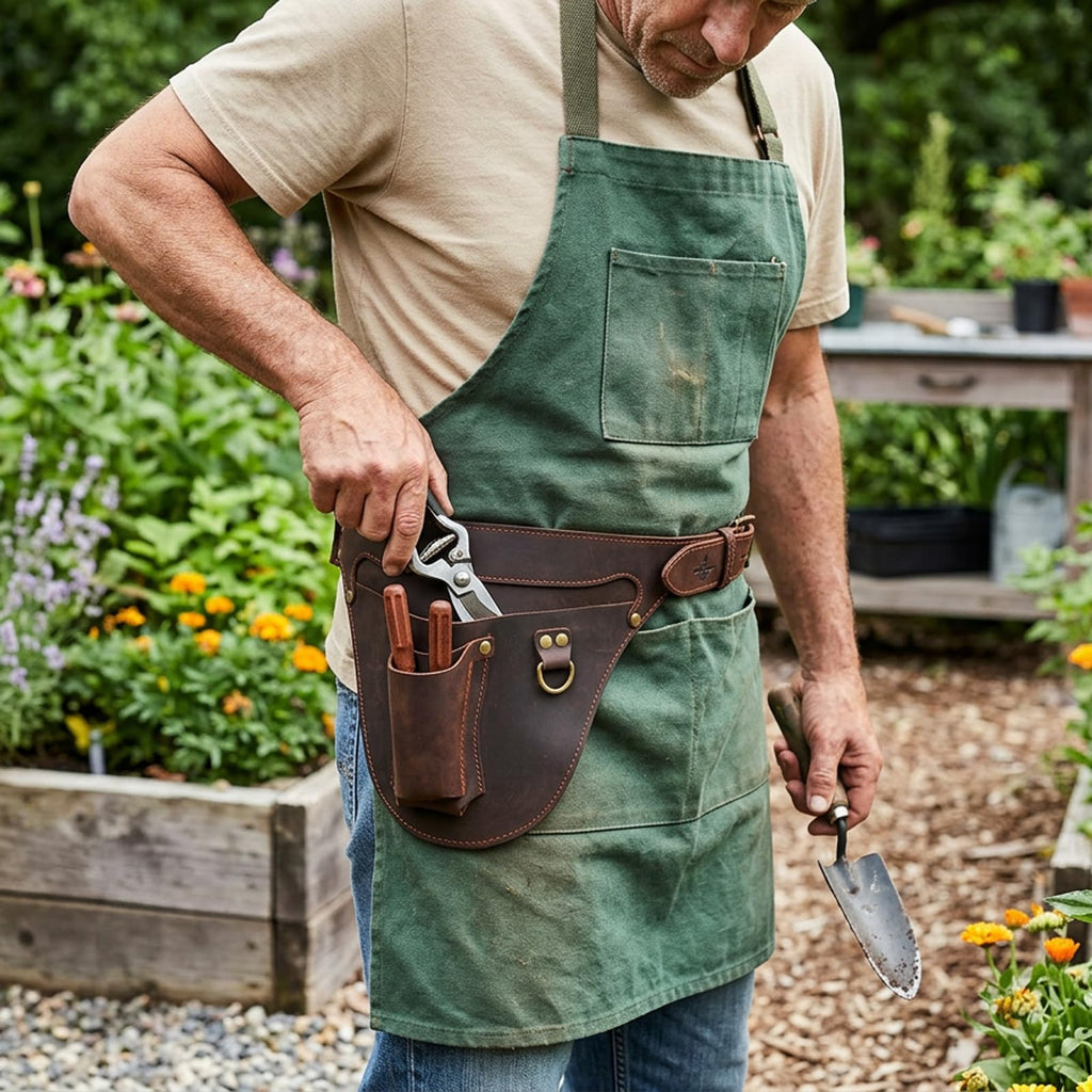 Leather 3 Pockets Adjustable Tool Belt Bag B478