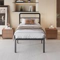 18 Inch Twin XL Black Metal Bed Frame with Headboard X625