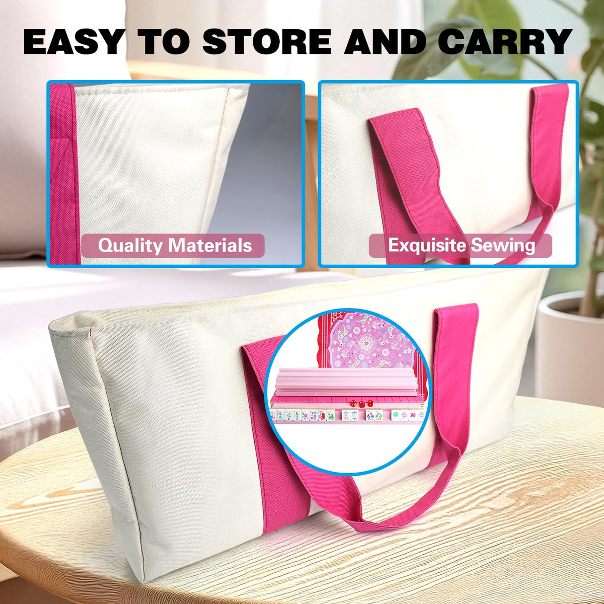 Acrylic 160 Tiles Mahjong Game Set with Carrying Bag A142