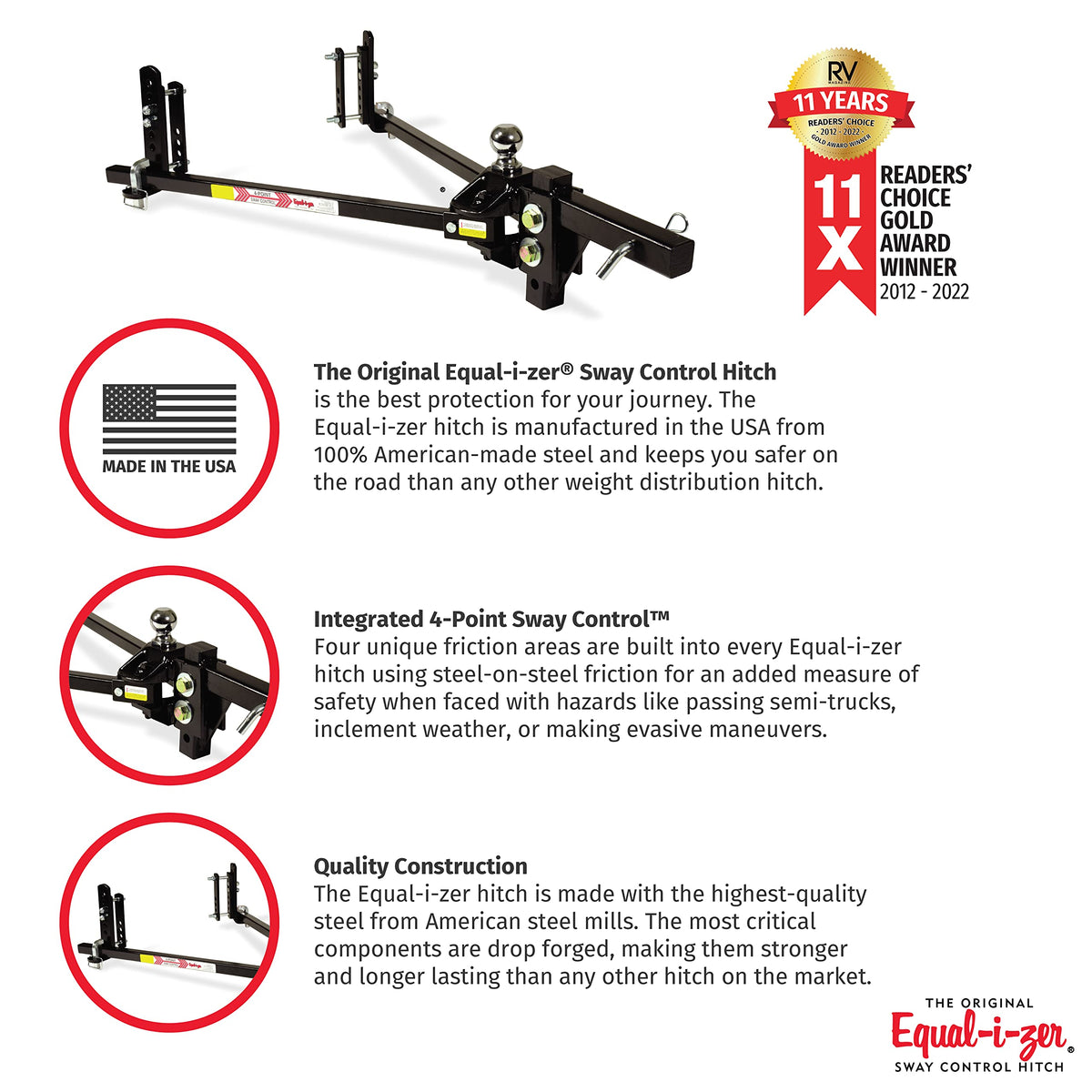4-point Sway Control Hitch, 10,000 Lbs Trailer Weight Rating X37832