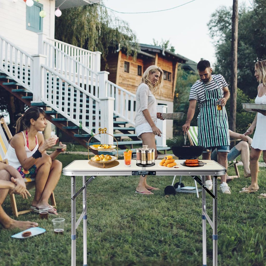 3FT Adjustable Height Aluminum Folding Camping Table F48470