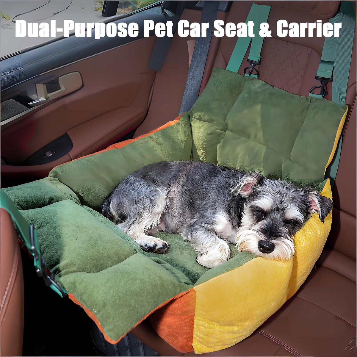 2-in-1 Elevated Dog Car Seat Q820