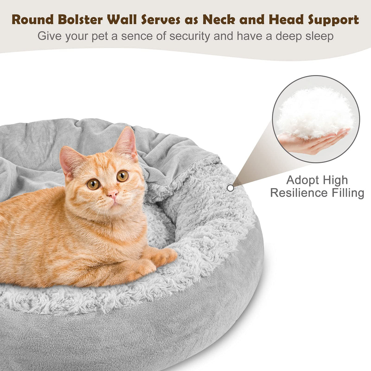 Hooded Blanket Donut Round Dog Bed 23 inch P502
