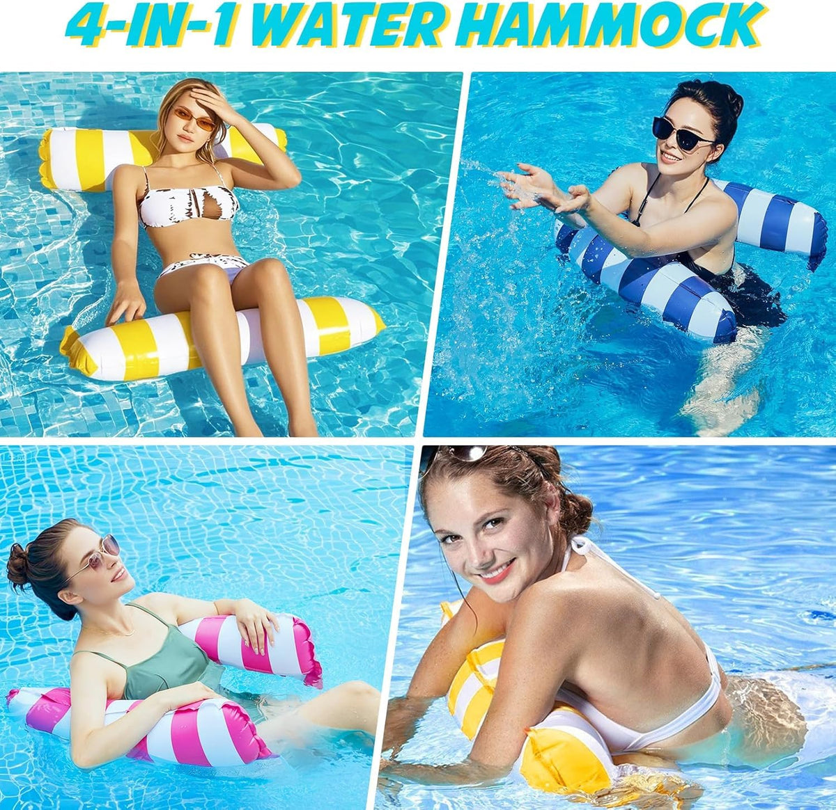 Inflatable Pool Float Hammock with Headrest & Footrest Q2620