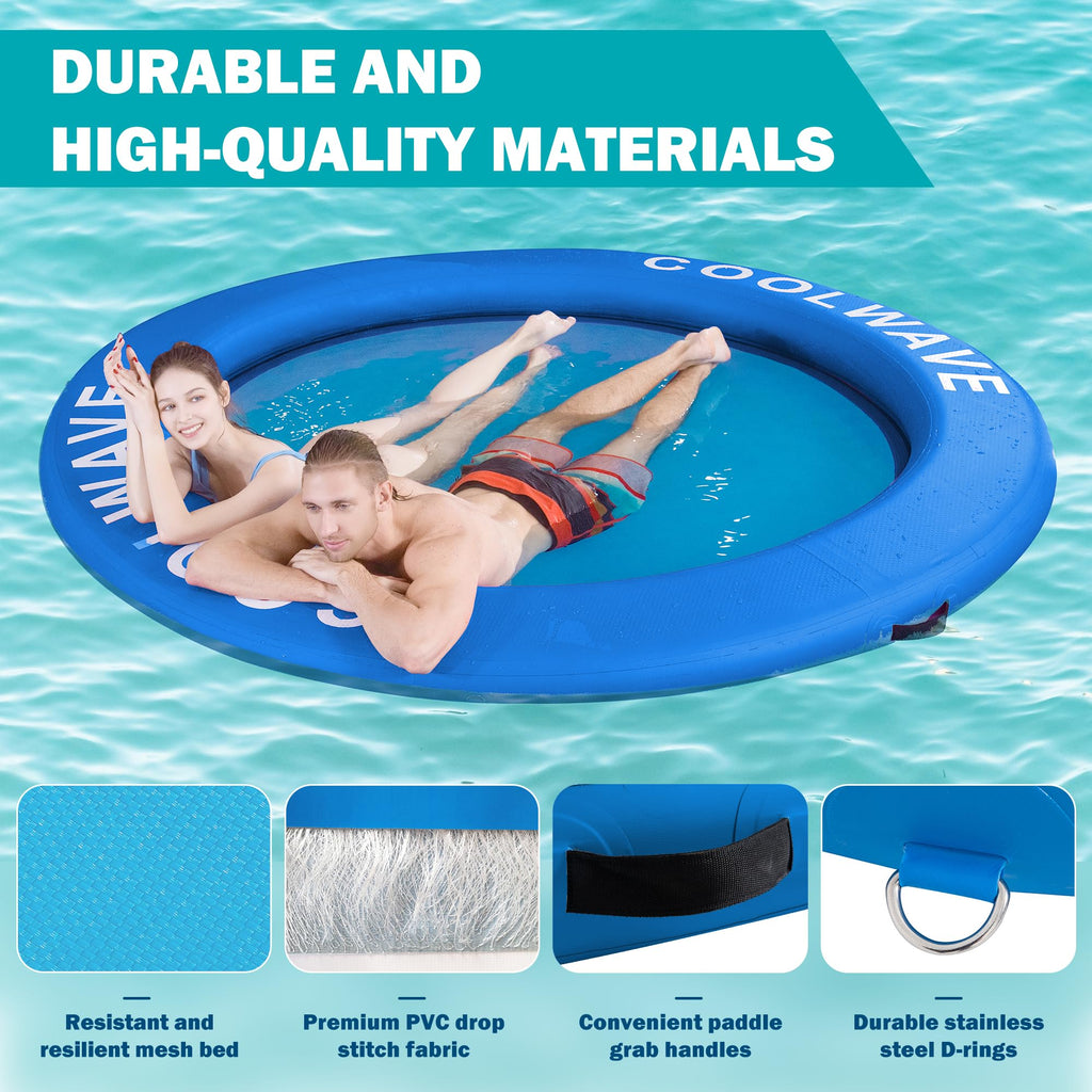 Inflatable Water Hammock Floating Dock with Cup Holders T922154