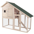 55" 2-Tier Wooden Rabbit Hutch with Ramp X90078