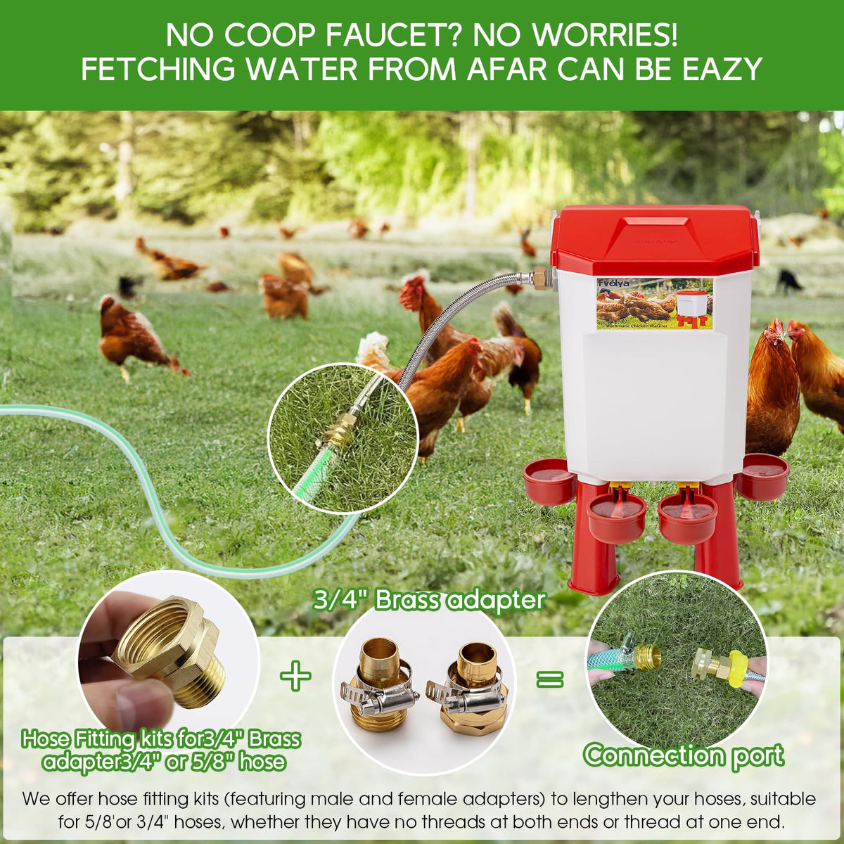 Automatic Chicken Waterer with Four Water Cups X460