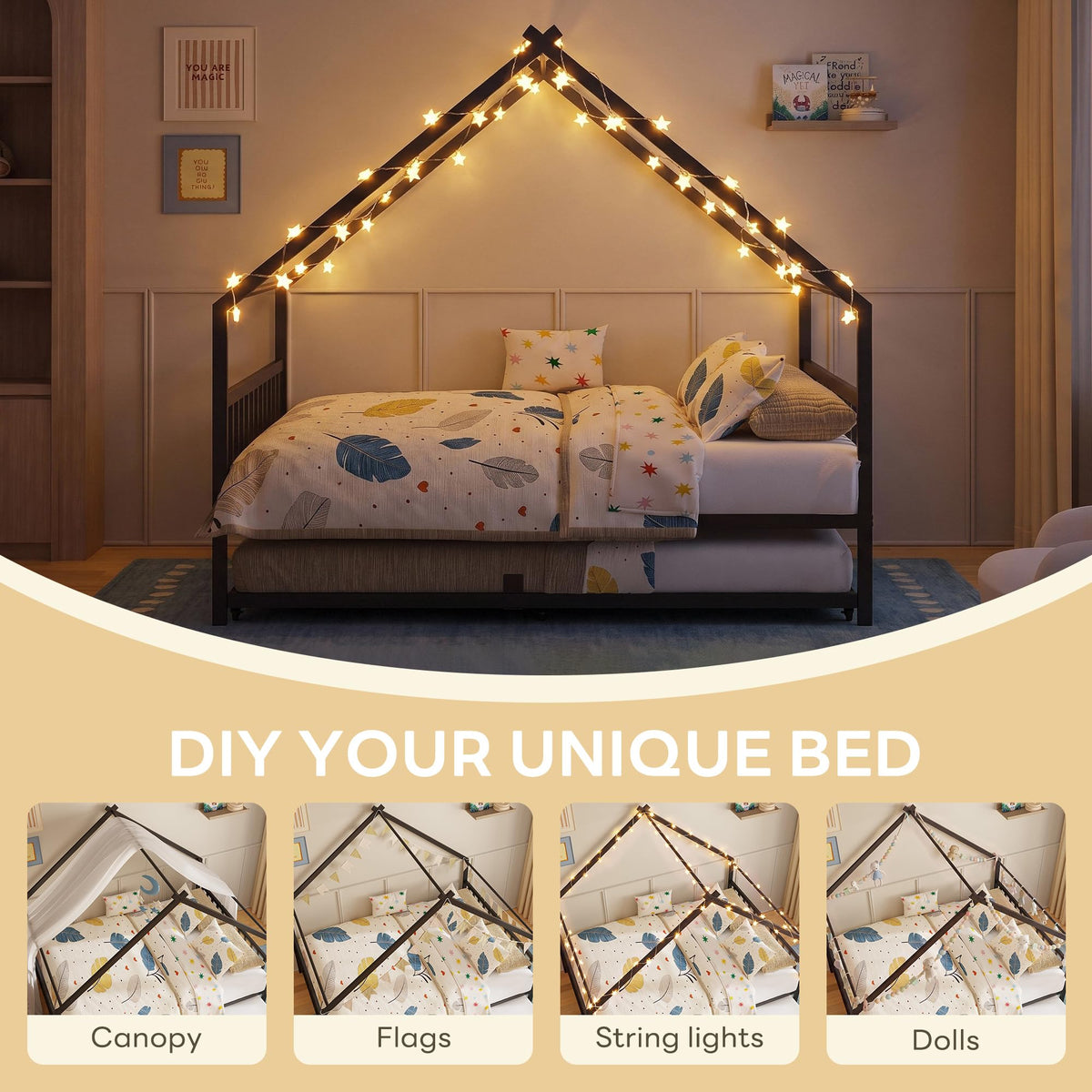 Black Daybed with Trundle P704