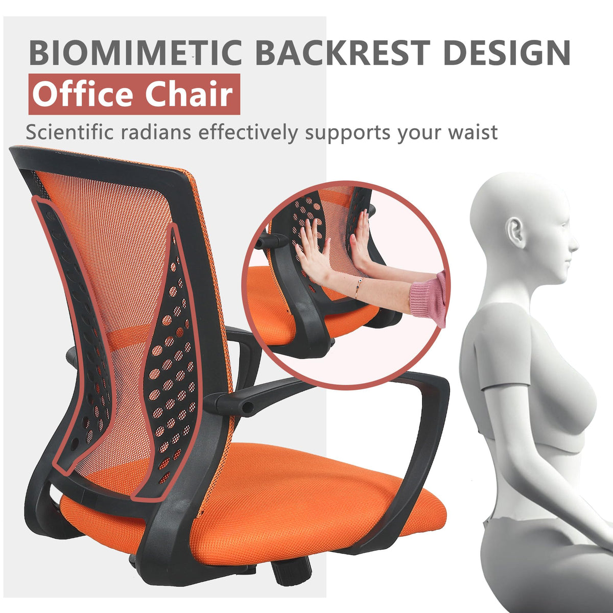 Orange Ergonomic Mesh Gaming Chair B144