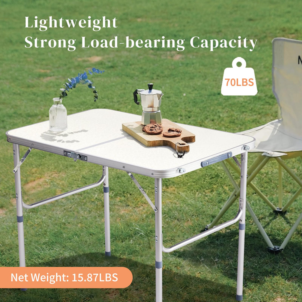 3ft Portable Aluminum Folding Picnic Table with Carry Handle E39314