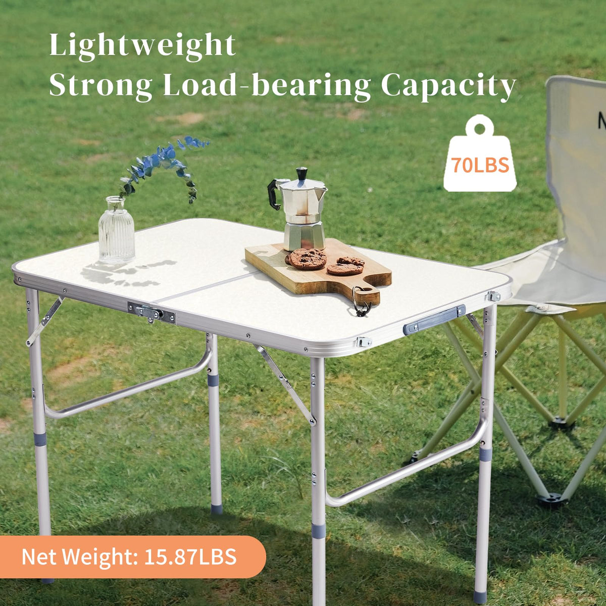 3ft Portable Aluminum Folding Picnic Table with Carry Handle E39314