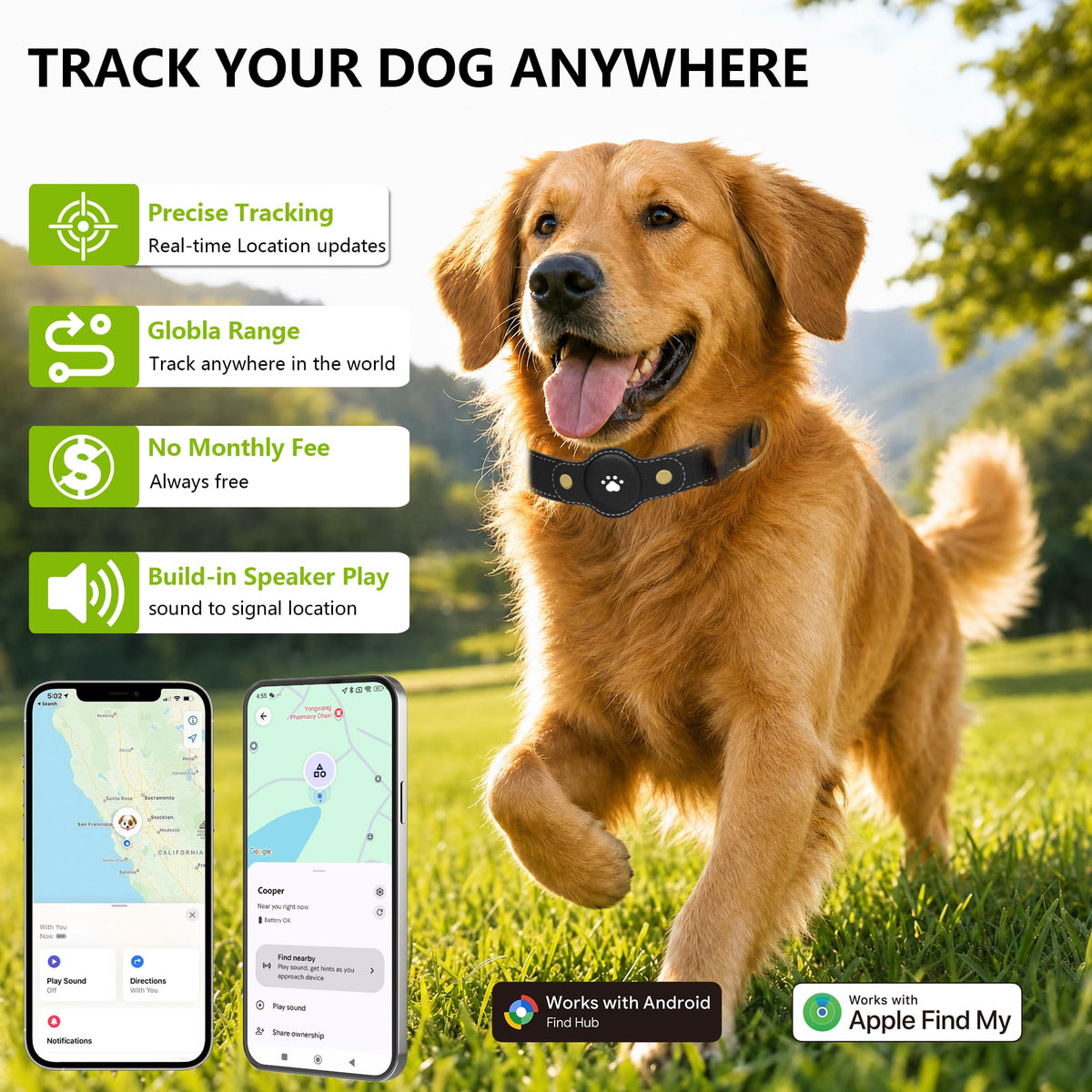 GPS Tracker for Dogs – Smart Dog Collar & Pet Tracker N378907