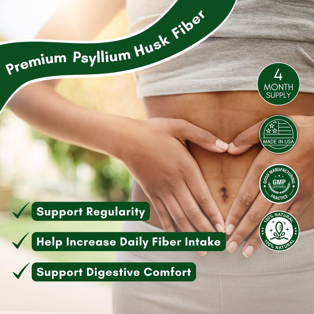 1450mg 240 Capsules Psyllium Husk Fiber Supplement M3259