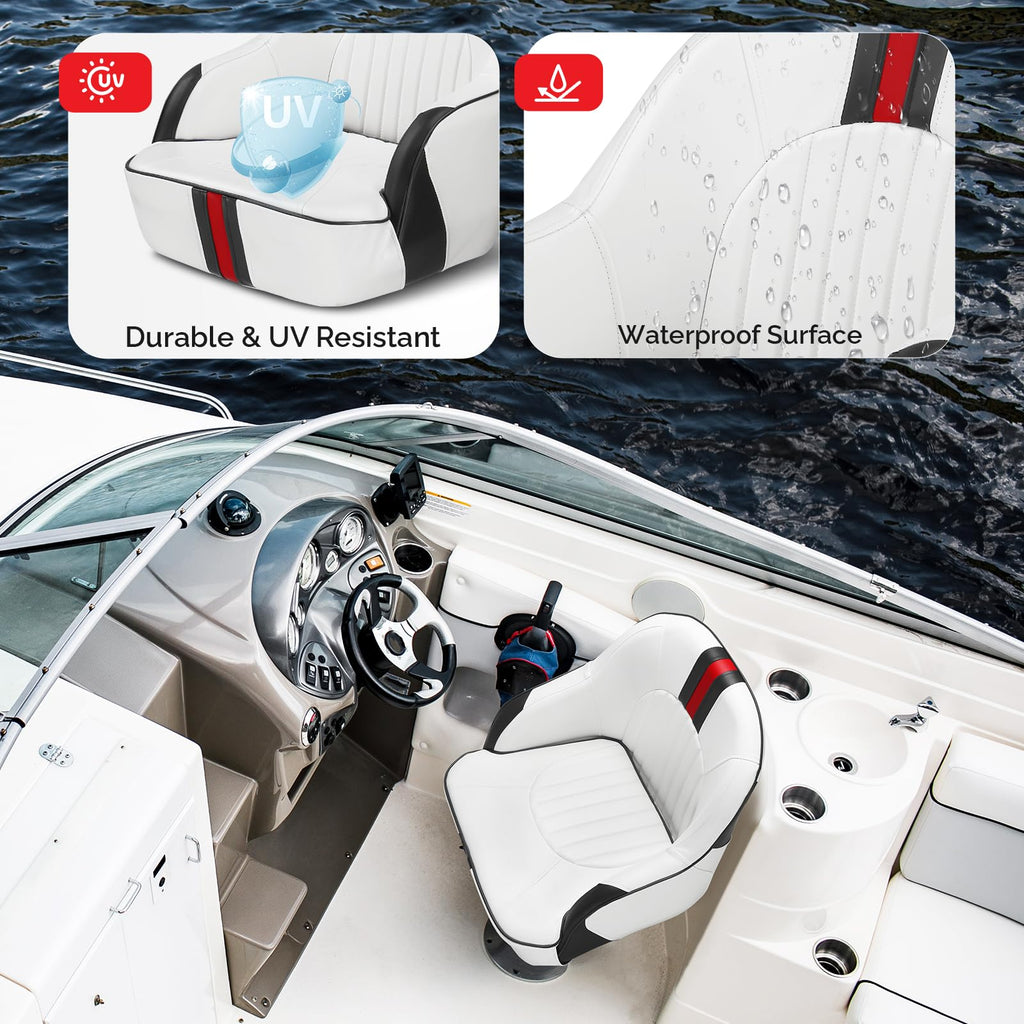 Pontoon Boat Captain Bucket Seat with Cover L519469
