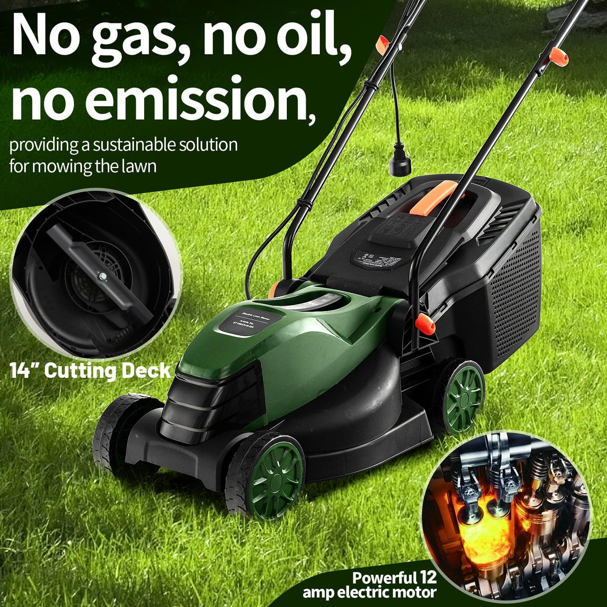 Electric Lawn Mower with Grass Collection Box R5414