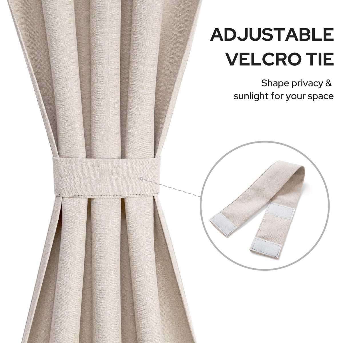 100% Blackout Linen Door Curtains 26x72 Inch Z57998