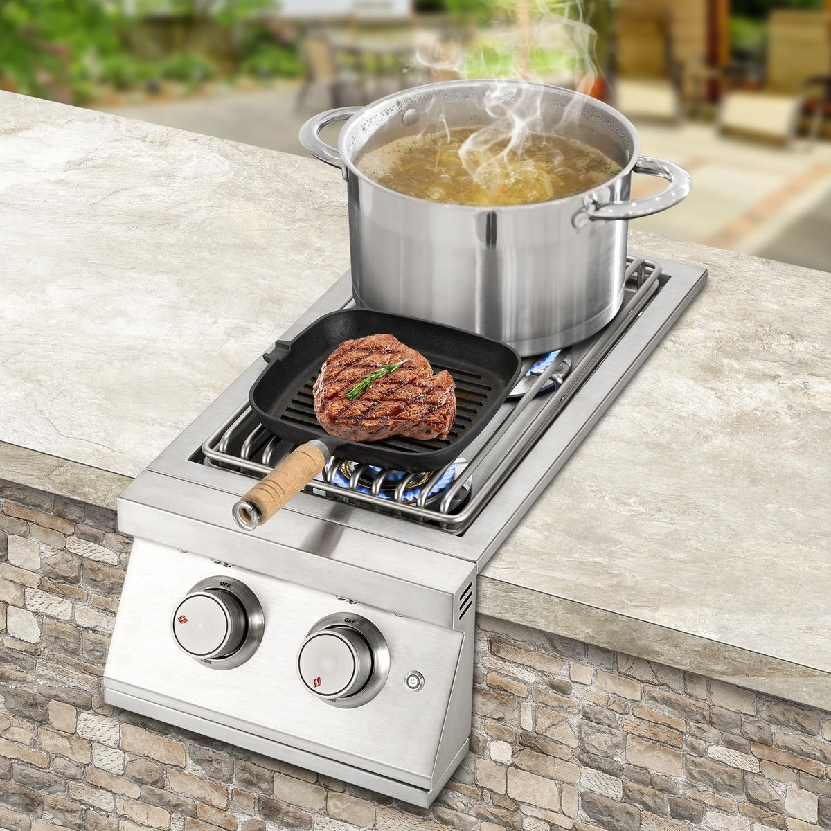 24,000BTU Liquid Propane Double Side Burner H98219