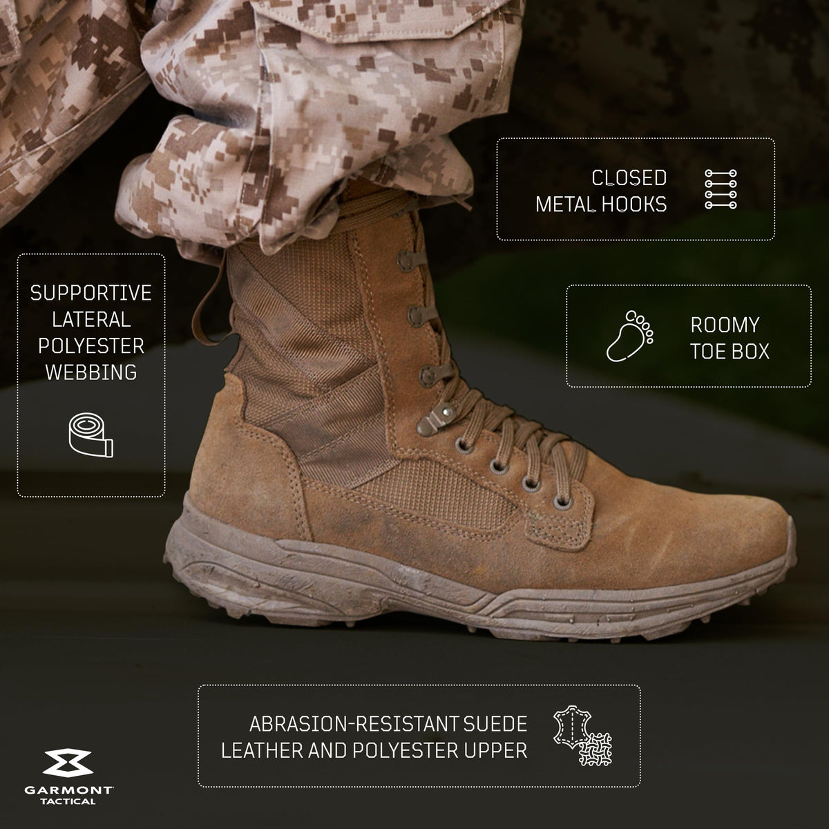 Coyote Suede Leather Tactical Boots Y78346