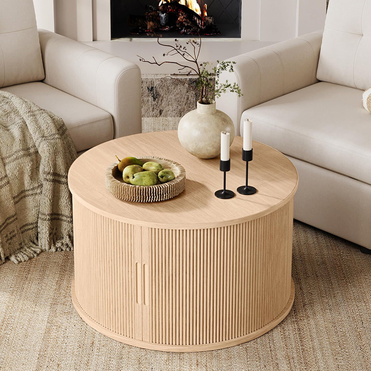 Round Coffee Table with Storage U221398