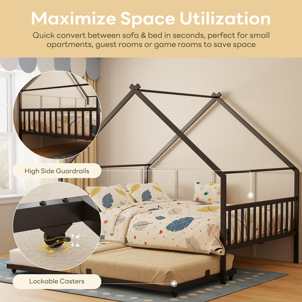 Black Daybed with Trundle P704