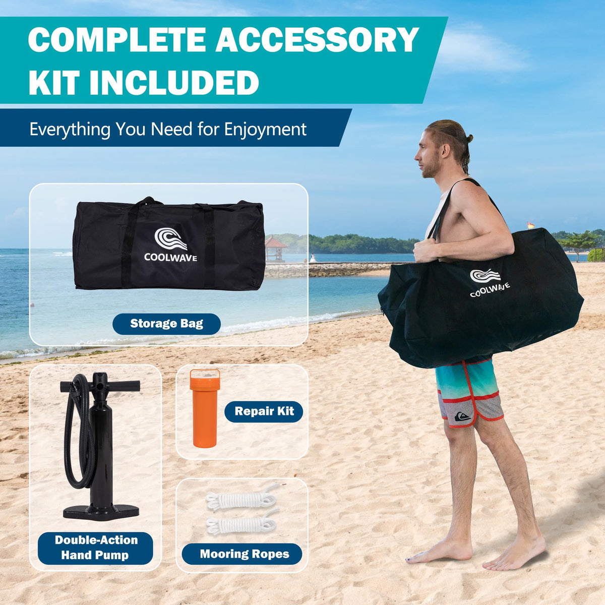 Inflatable Water Hammock Floating Dock with Cup Holders T922154