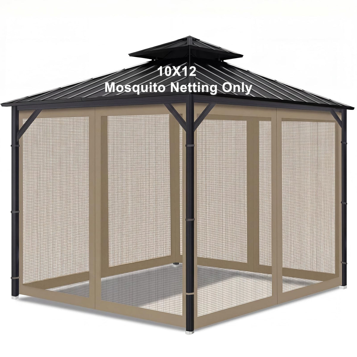 10x12 4-Panel Mosquito Netting Sidewall with Zipper T33660