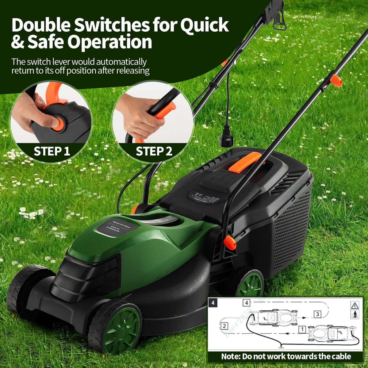 Electric Lawn Mower with Grass Collection Box R5414