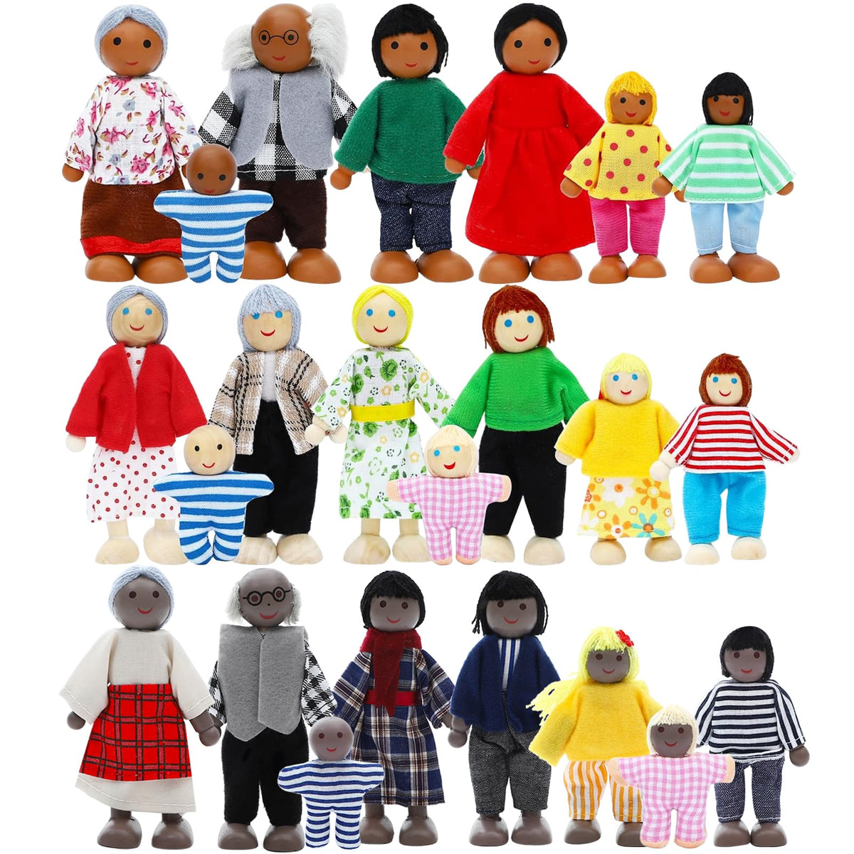 Wooden Dollhouse Family Set 23 Pieces N4102