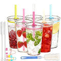 16 oz Plastic Tumbler Cup with Lid and Straw, 6 Pack S59604
