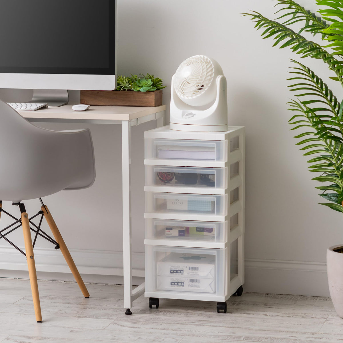 5 Drawer Rolling Storage Cart with Organizer Top X94550