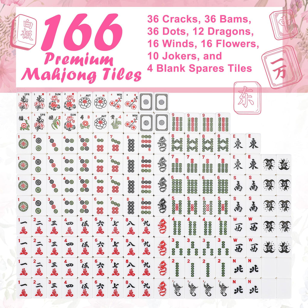 179 Pcs American Mahjong Tiles Set with Bags Q3108