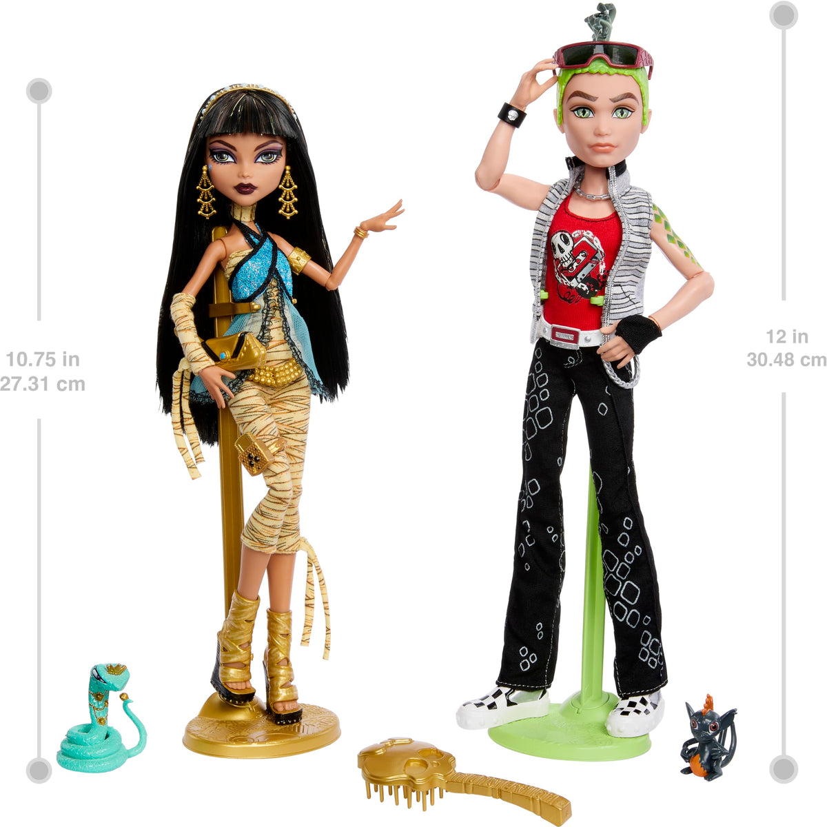 Dolls 2-Pack with Doll Stands, Diaries & Pets P39493