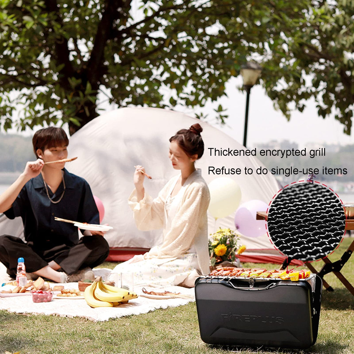 Foldable Portable Stainless Steel Charcoal BBQ Grill D431