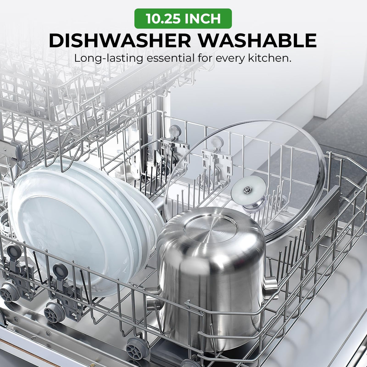 10.25 Inch Tempered Glass Lid with Stainless Steel Knob P899