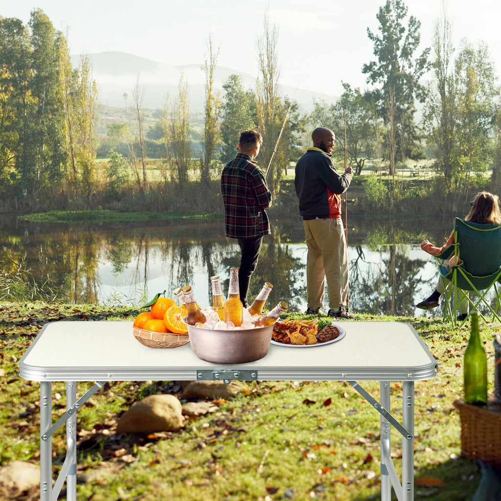 3FT Adjustable Height Aluminum Folding Camping Table F48470