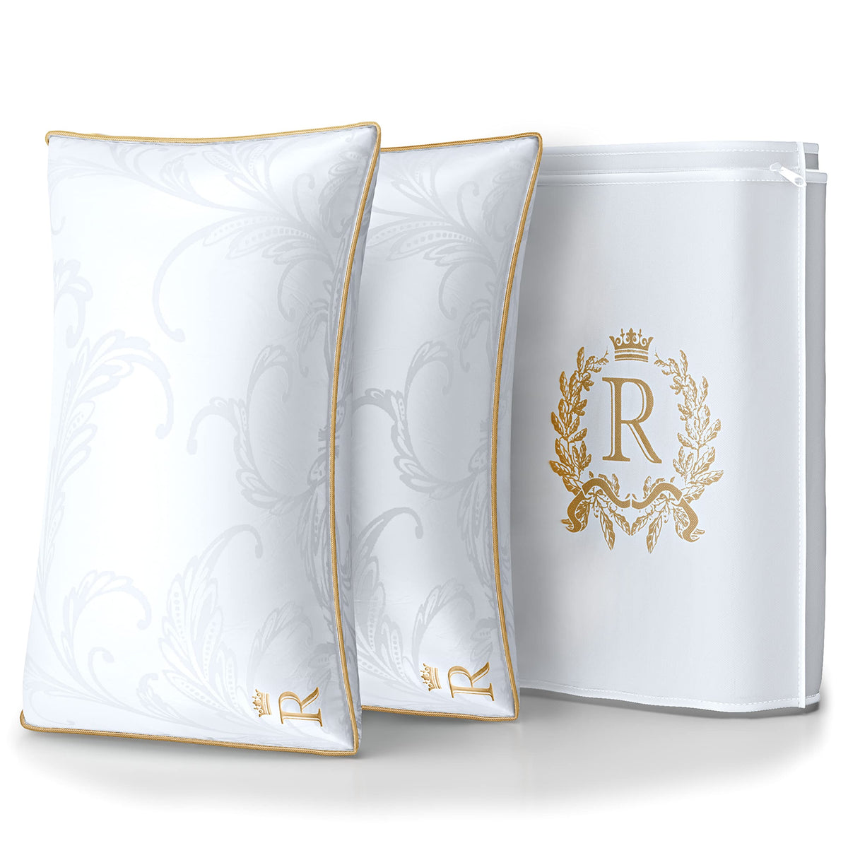 King Size Set of 2 Adjustable Cotton Bed Pillows K3923