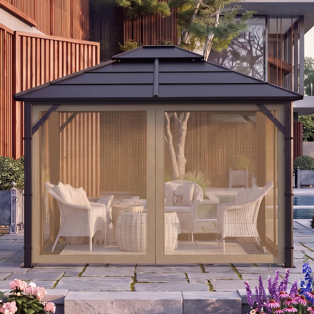 10x12 4-Panel Mosquito Netting Sidewall with Zipper T33660