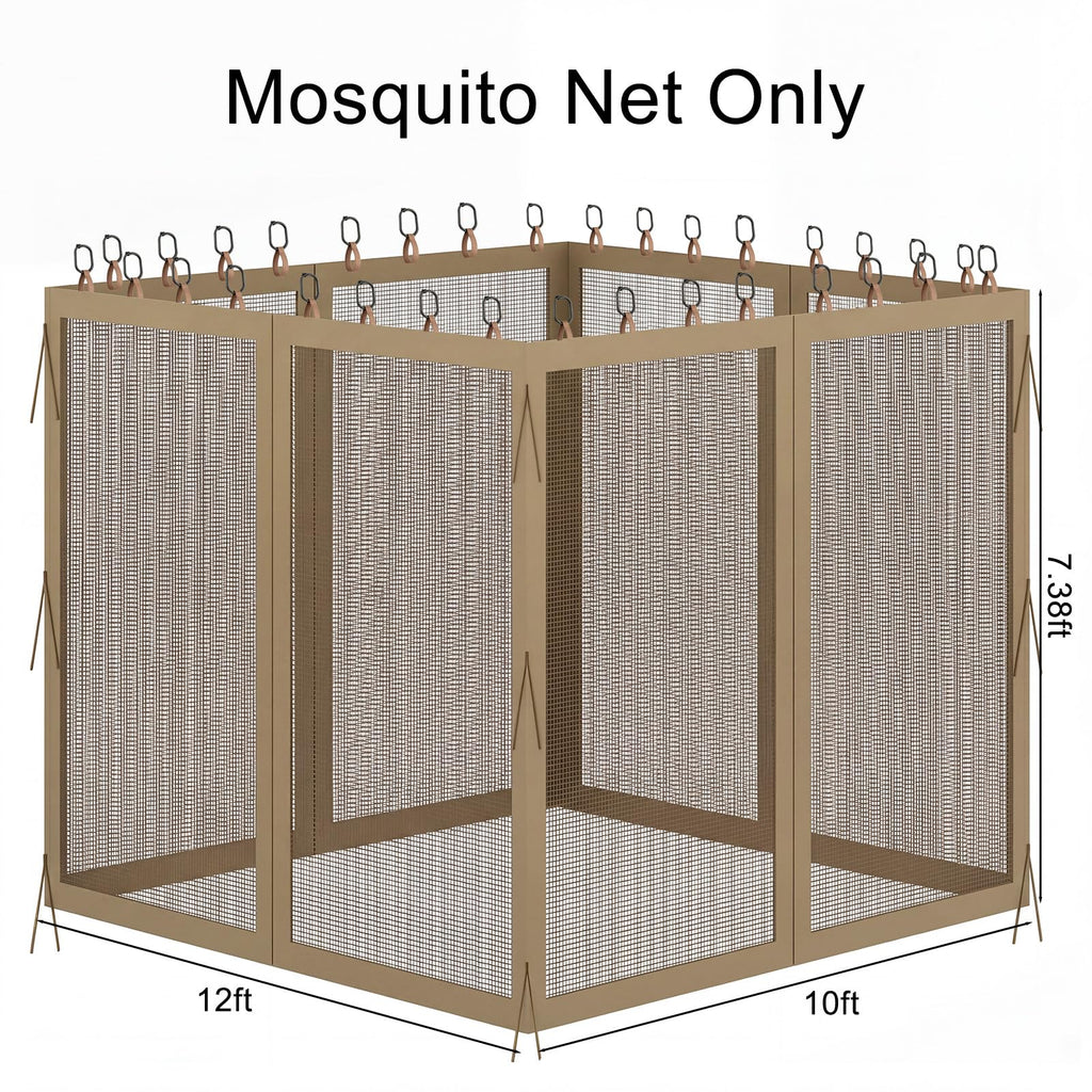 10x12 4-Panel Mosquito Netting Sidewall with Zipper T33660