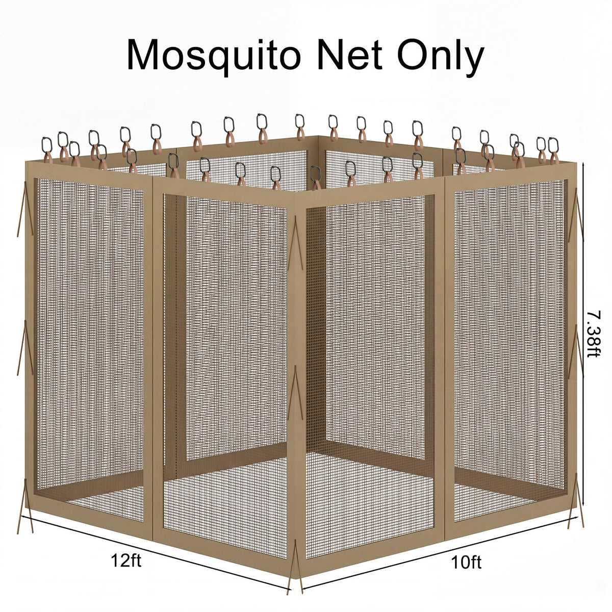 10x12 4-Panel Mosquito Netting Sidewall with Zipper T33660